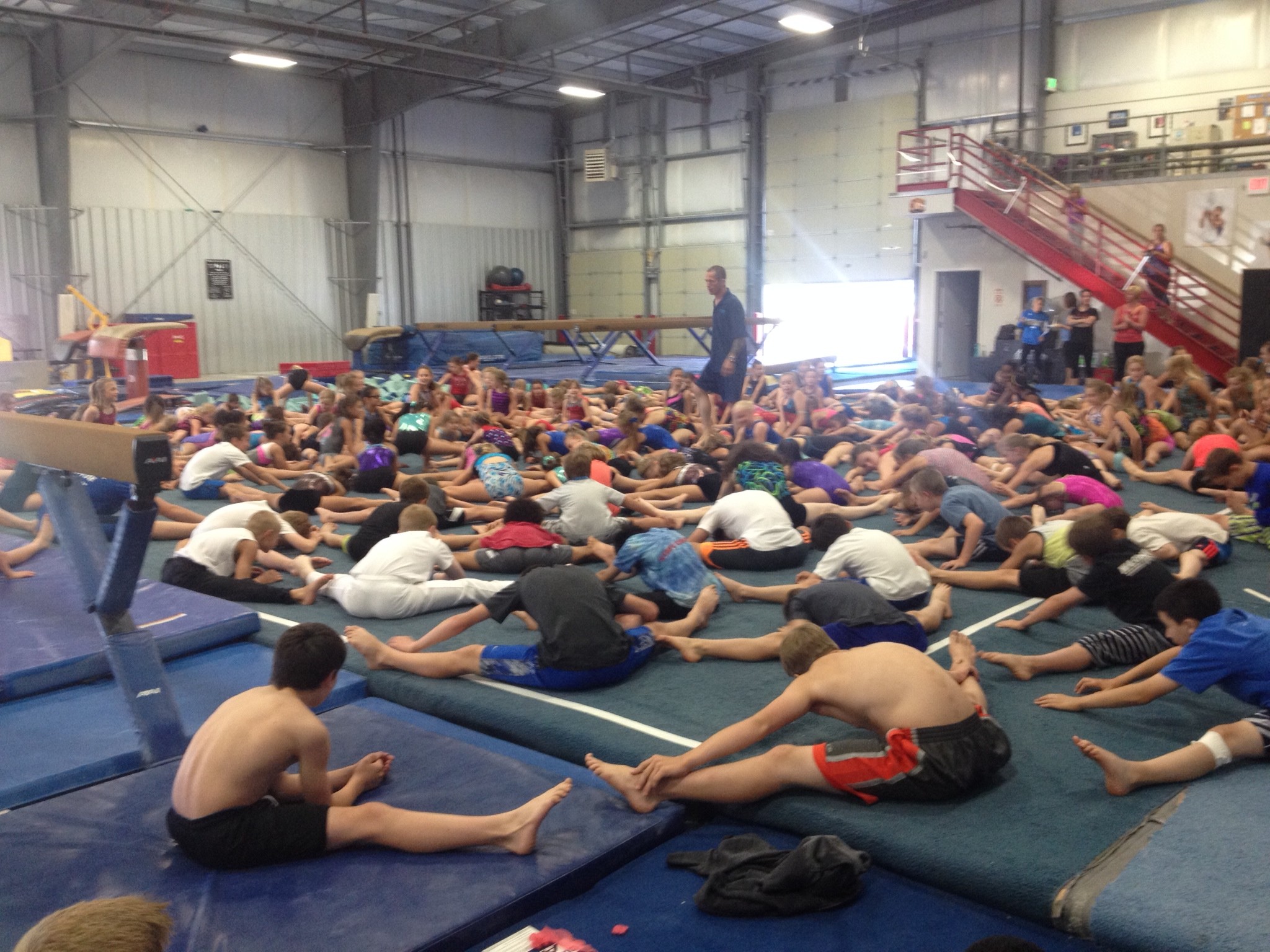 Oregon Olympic Athletics Team athletes  at Dan Alchs Camp of Champions. Bend Oregon Gymnasitcs